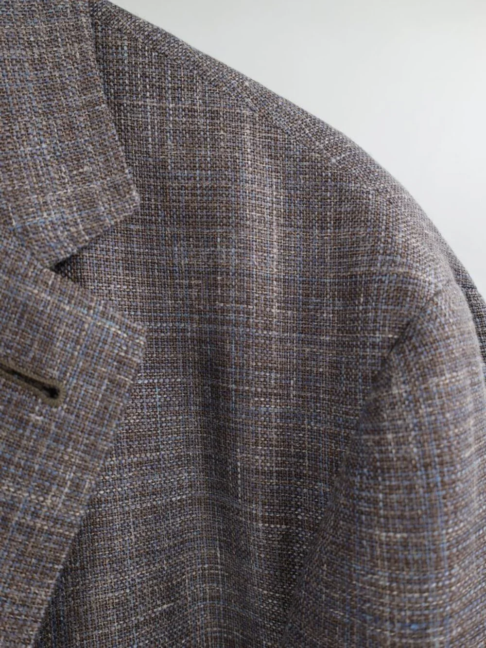 Canali Kei Sport coat mens 52R Slim Wool Silk Linen Unstructured gray with blue